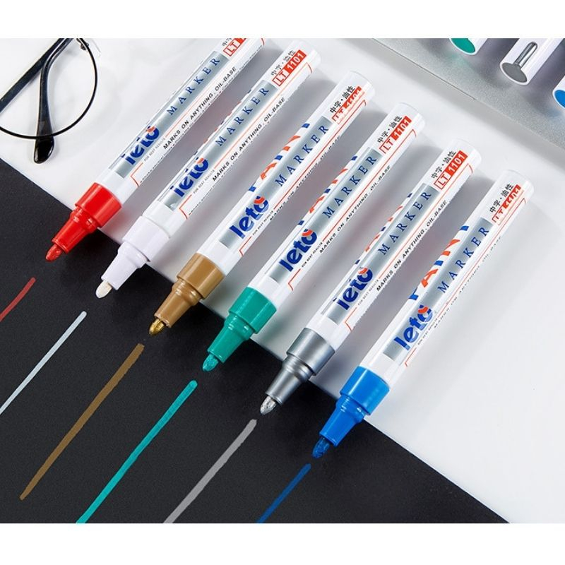 Bộ 12 Bút Sơn Leto Paint Nét 2mm Sơn Trên Nhiều Bề Mặt Bền Màu Khô Nhanh Queenlee Store