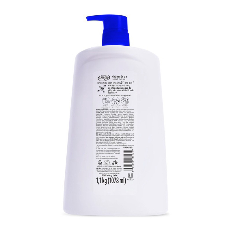 VOUCHER20K - LIFEBUOY sữa tắm 1.1kg loại trừ 99.99% vi khuẩn GIASOC.NET