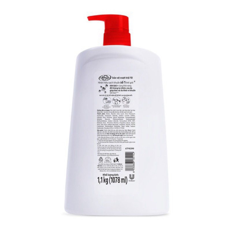 VOUCHER20K - LIFEBUOY sữa tắm 1.1kg loại trừ 99.99% vi khuẩn GIASOC.NET