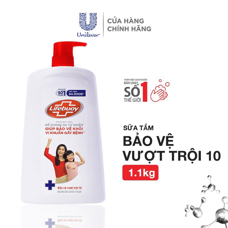 VOUCHER20K - LIFEBUOY sữa tắm 1.1kg loại trừ 99.99% vi khuẩn GIASOC.NET