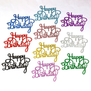 -Que cắm Happy birthday hiện đại - Trang trí bánh sinh nhật bánh kem