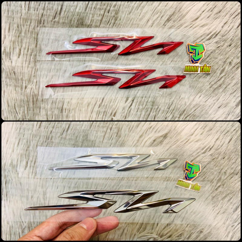 Tem Sh 350i zin chữ nổi mạ crom sắc nét. Hàng siêu đẹp ( giá 1 cặp )