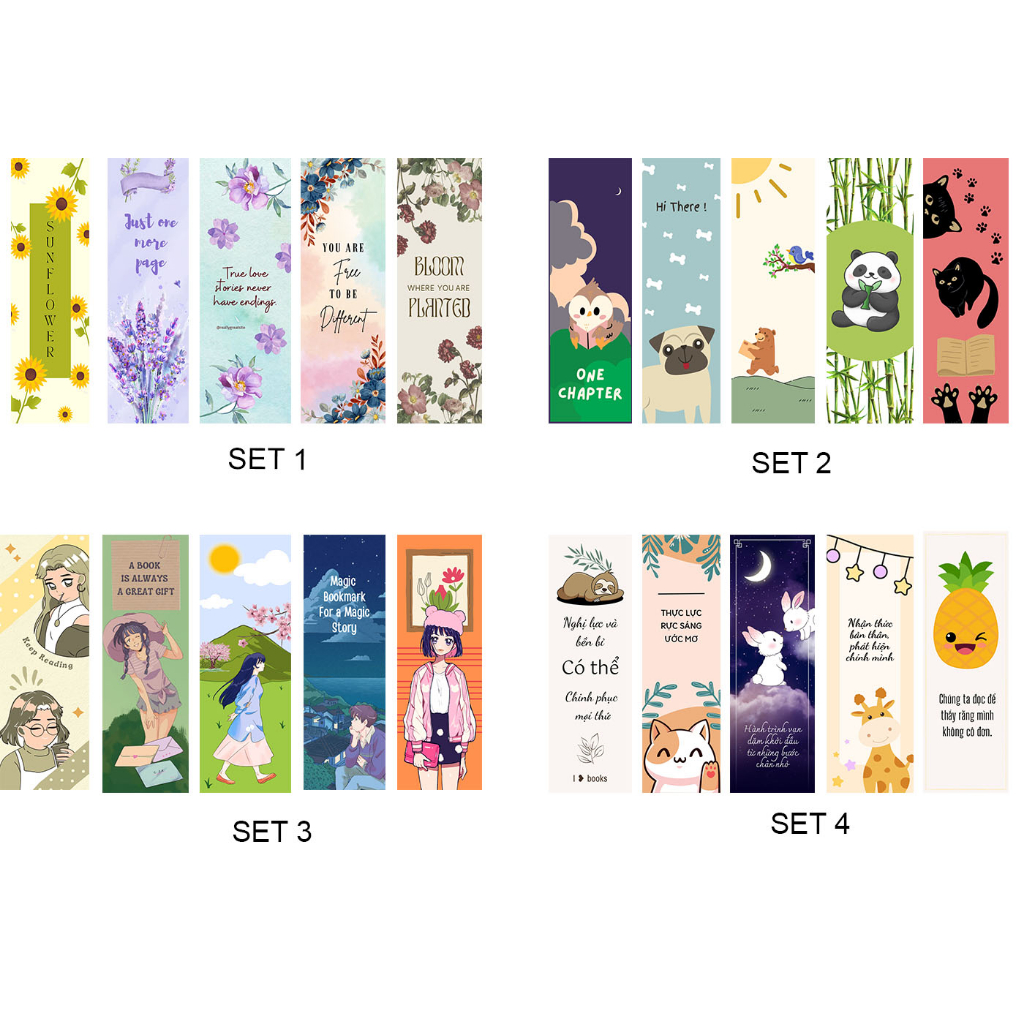 SET 5 Bookmark Đánh Dấu Trang - BetaBooks ( tùy chọn )