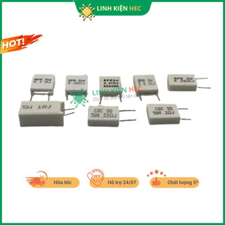 Điện trở sứ 0.1r/0.15r/0.2r/0.22r/0.25r/0.33r/0.47r/0.5r 5% 5w linh kiện hec.