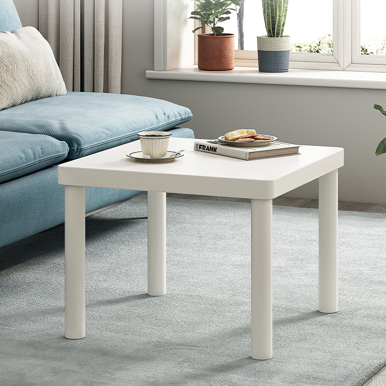 Bàn trà bàn sofa mặt vuông full trắng decor phòng kiểu Hàn quốc GM110