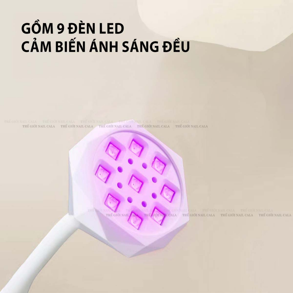 Đèn led kim cương tích điện - Đèn hơ cảm ứng -Đèn hơ mini có đế đứng- đèn búp kim cương mini