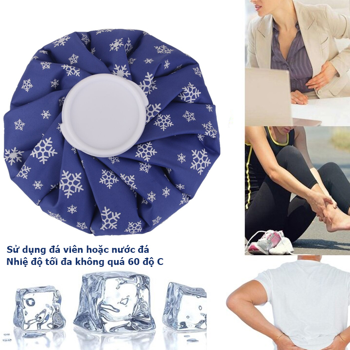 Túi chườm đá lạnh, giúp giảm chấn thương, size to 26cm, chất liệu siêu bền, túi chườm đá lạnh, túi chườm-Lokimall