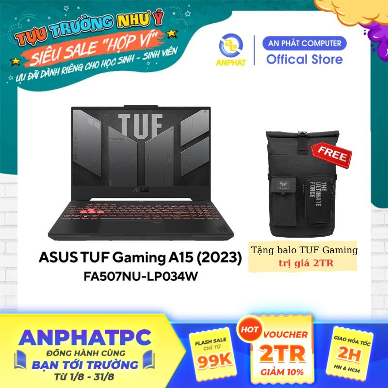 Laptop ASUS TUF Gaming A15 FA507NU-LP034W (Ryzen™ 7-7735HS | RTX™ 4050 6GB)