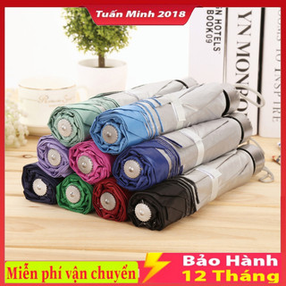 Ô màu che mưa nắng gấp gọn phủ lớp chống tia UV cao cấp, dù cầm tay 2 lớp dày dặn chống thấm mau khô