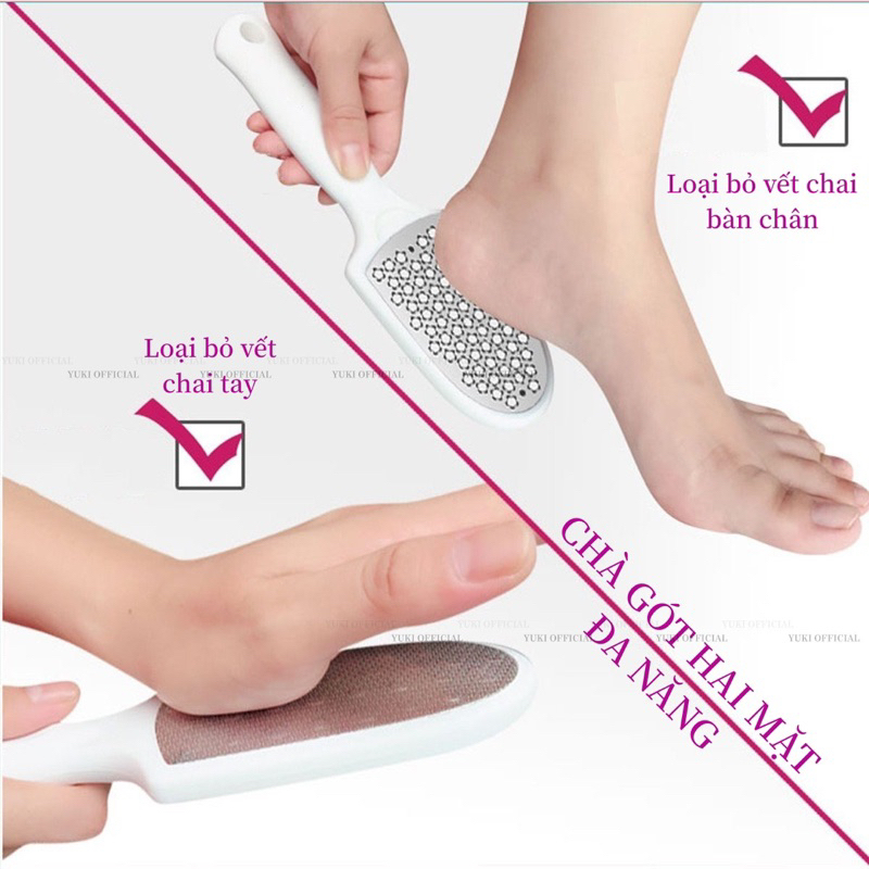 Chà gót đa năng 2 trong 1 - cây chà gót chân inox - cây chà gót  - cây chà gót chân chuyên dụng