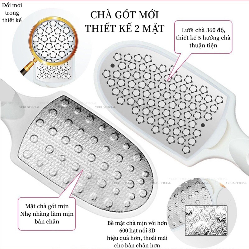 Chà gót đa năng 2 trong 1 - cây chà gót chân inox - cây chà gót  - cây chà gót chân chuyên dụng