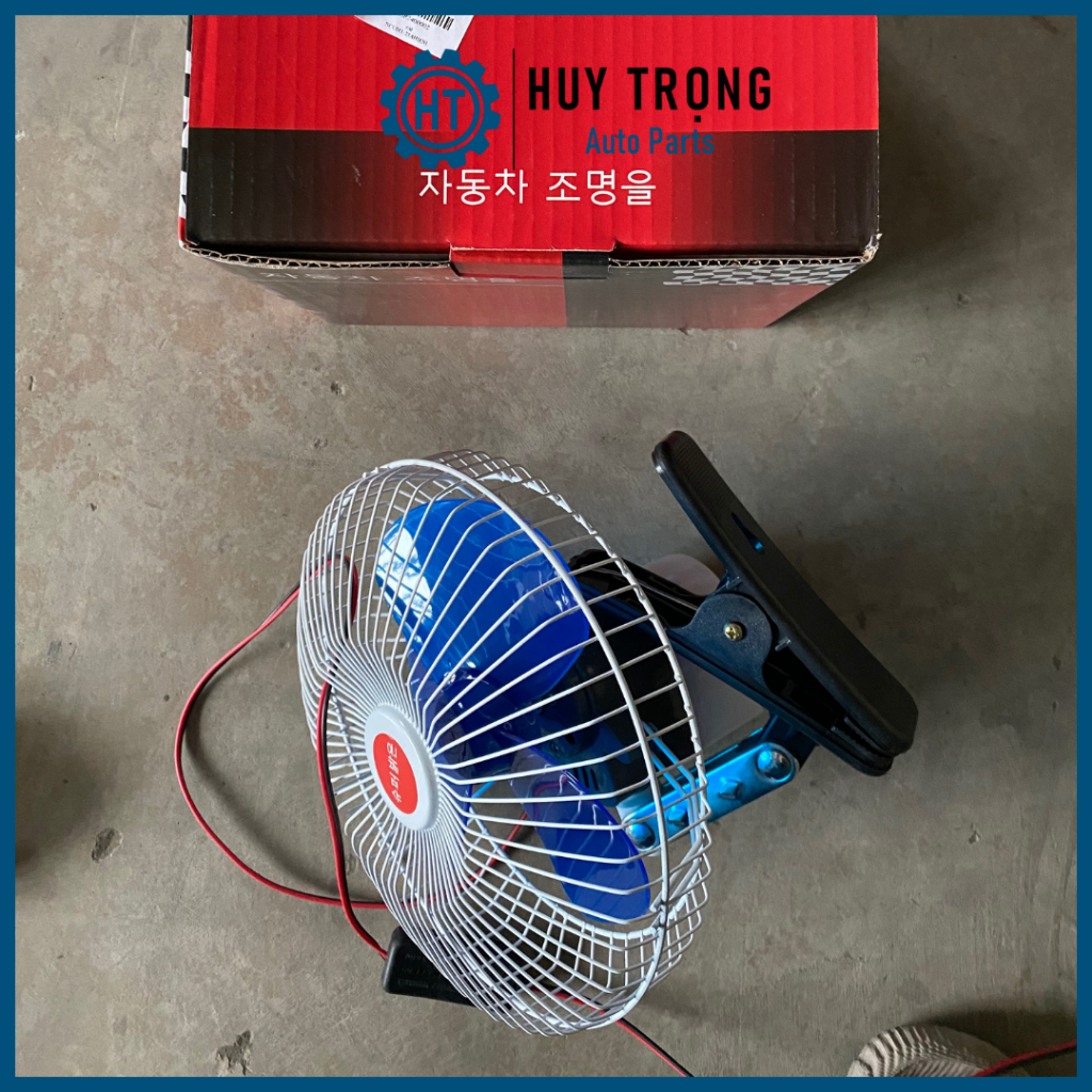 Quạt kẹp trên ô tô xe tải 12v 24v 8 inch 20cm