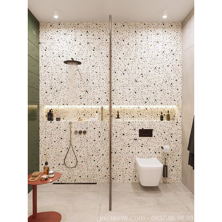 Gạch terrazzo kích thước 30x60 ốp trường trang trí điểm nhấn cho phòng tắm, phòng khách, dùng trong nhà hàng, khách sạn