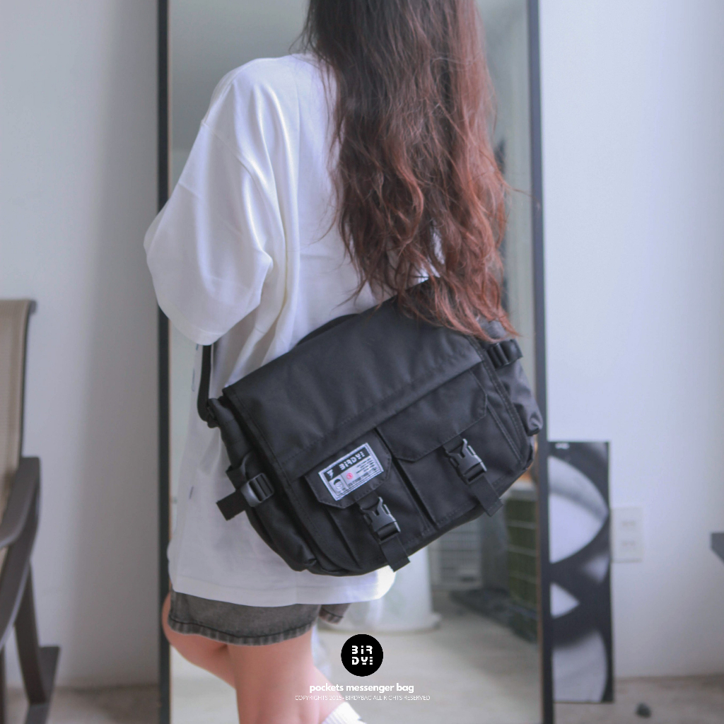 Túi đeo chéo nam nữ BIRDYBAG đựng laptop, giấy a4 Chất liệu Chống thấm nước POCKETS MESSENGER BAG