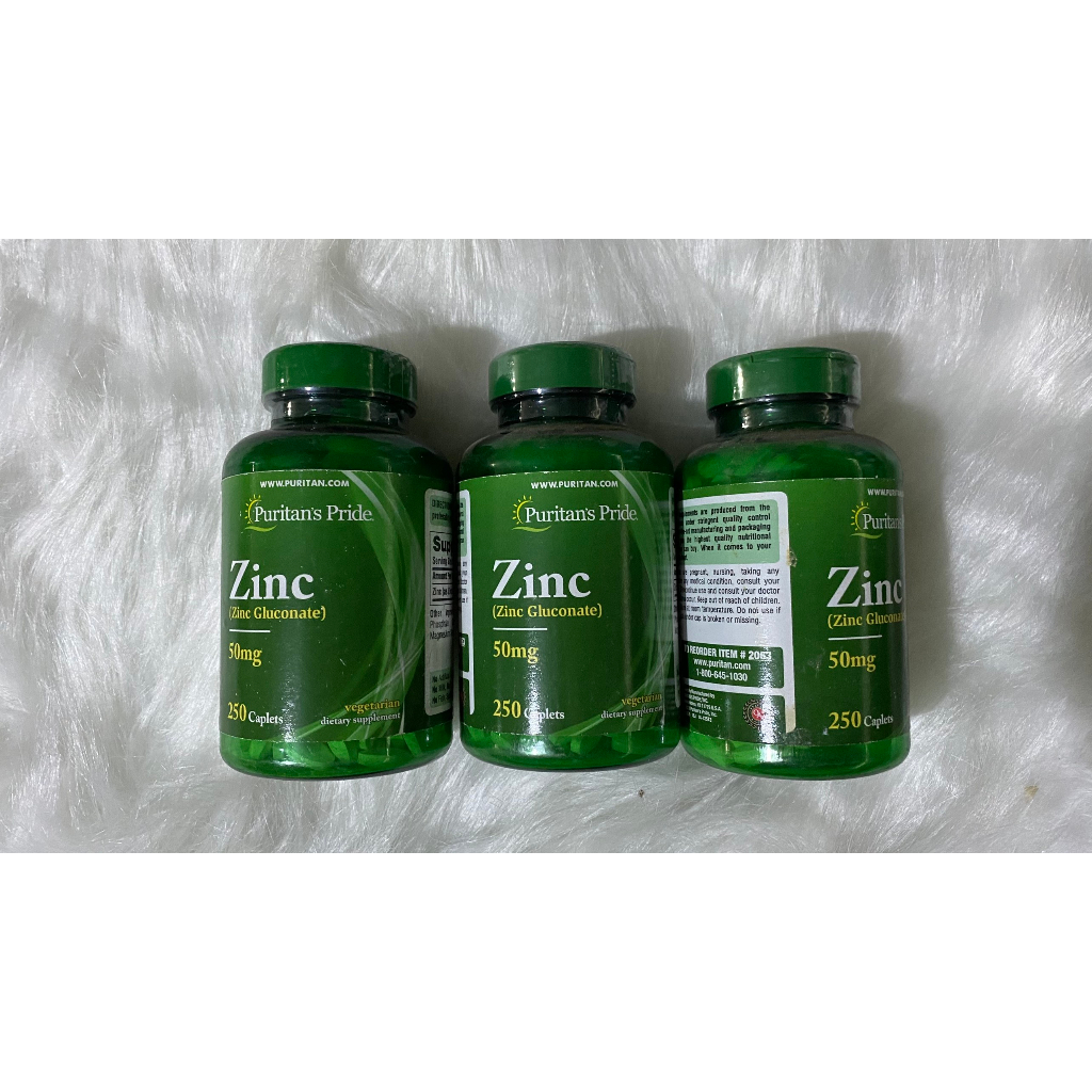 Viên uống giảm mụn nội tiết, tăng đề kháng Puritan's Pride Zinc Gluconate 50mg 250 viên - CHÍNH HÃNG MỸ