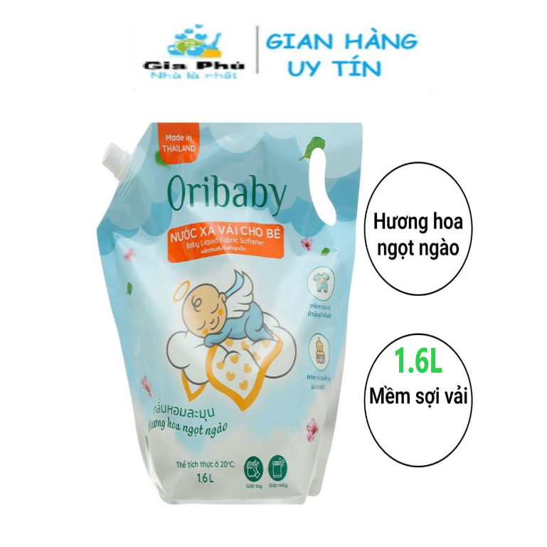 Nước xả vải ORIBABY dành cho em bé, trẻ em HƯƠNG NGỌT NGÀO 3.2L THÁI LAN