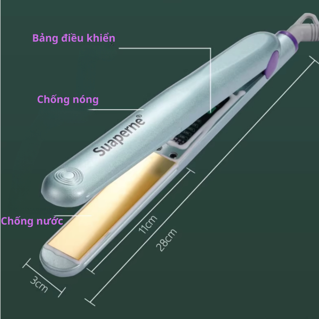 Máy Duỗi Tóc Ion - âm Chuyên Nghiệp Suaperne F3 Hair Straightener, Hair Iron, máy là kẹp tóc chống nước