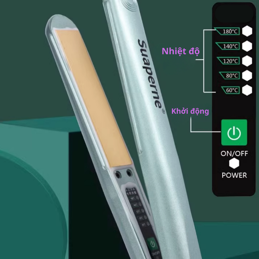 Máy Duỗi Tóc Ion - âm Chuyên Nghiệp Suaperne F3 Hair Straightener, Hair Iron, máy là kẹp tóc chống nước