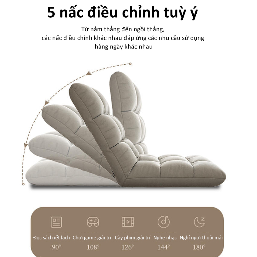 Ghế Lười Tatami - Ghế Tựa Lưng Ngồi Bệt  - Rẻ Vô Địch, Chất liệu vỏ ngoài nhung lạnh Bản tạo cảm giác mềm mại. | BigBuy360 - bigbuy360.vn