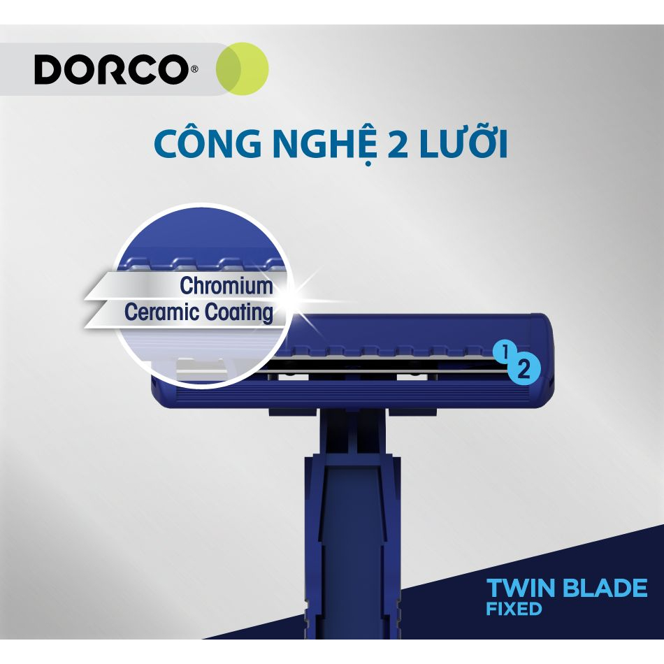 Dao Cạo Râu 2 Lưỡi Dorco TD 708DB (Gói 05 Dao Cạo) + Tặng 2 Dao Cạo Dorco Twin Blade Fixed