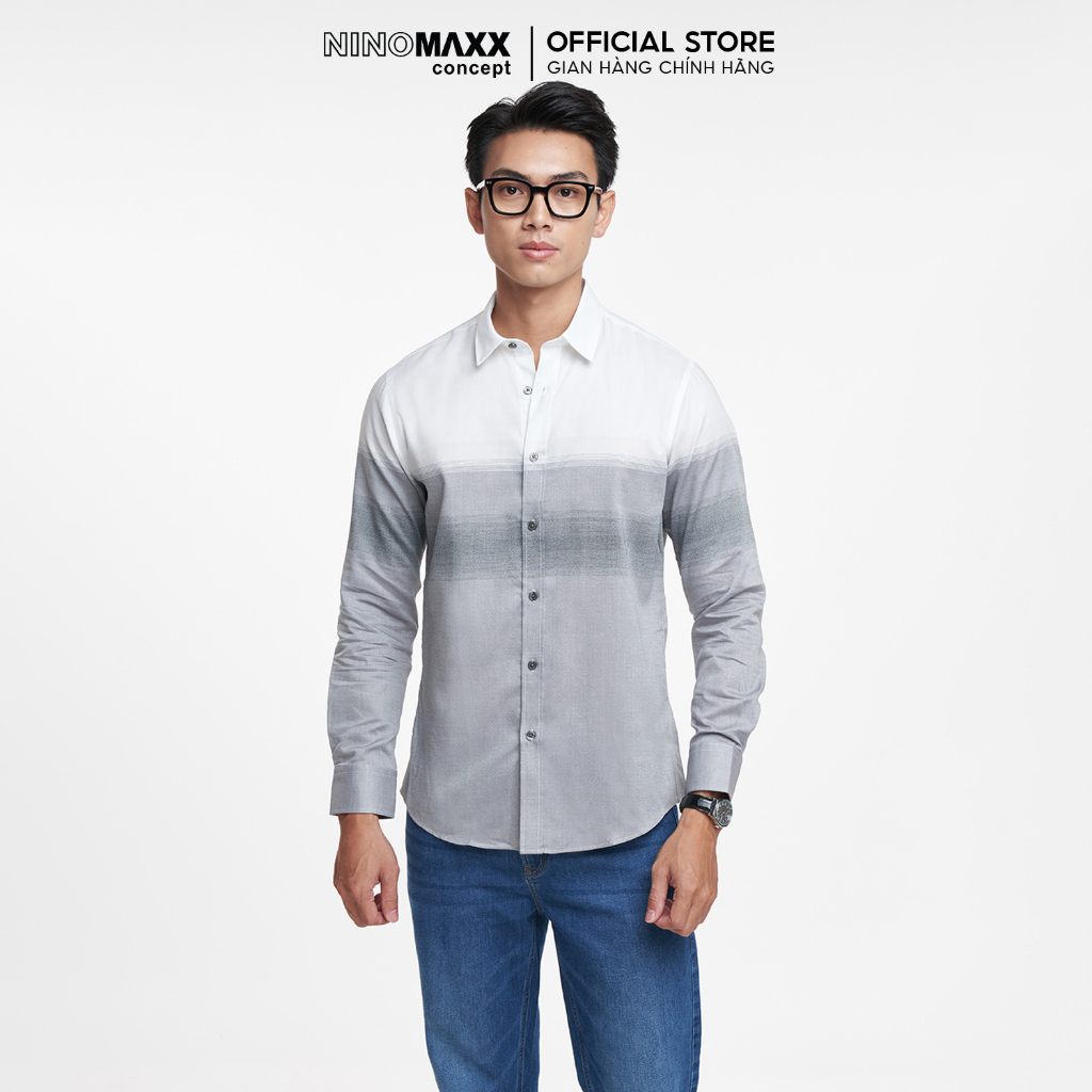 N&M Áo sơ mi nam kẻ sọc form Slim fit 2101072