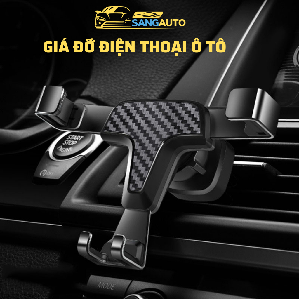 Giá đỡ điện thoại trên ô tô, kẹp cửa gió điều hòa xoay 360 độ vân cacbon sang trọng chất liệu nhựa ABS cao cấp.