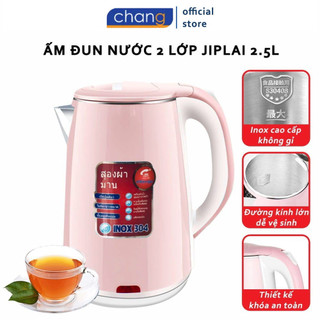 Ấm Siêu Tốc 2 Lớp JIPLAI Thái Lan 2.5L Bình Đun Siêu Tốc Công Suất 1500W Sôi Nhanh An Toàn Tiện Dụng