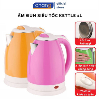 Ấm Đun Nước Siêu Tốc Kettle 2L Cao Cấp, An Toàn 2 Lớp Cách Nhiệt