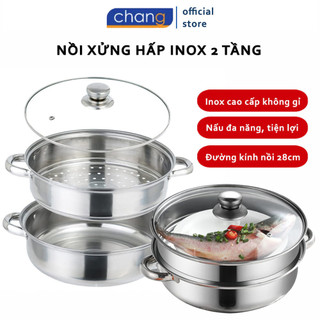 Nồi Xửng Hấp Inox 2 Tầng Đa Năng Cao Cấp Siêu Tiện Lợi