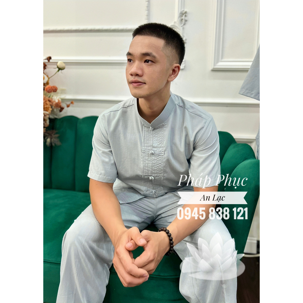 Áo Nam Đi Chùa , Đồ Lam Đi Chùa Bộ Nam Đi Chùa Cao Cấp Sang Trọng Và Lịch Sự