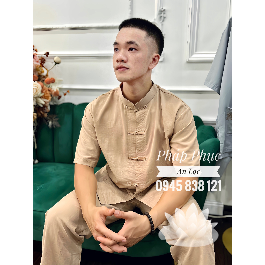 Áo Nam Đi Chùa , Đồ Lam Đi Chùa Bộ Nam Đi Chùa Cao Cấp Sang Trọng Và Lịch Sự