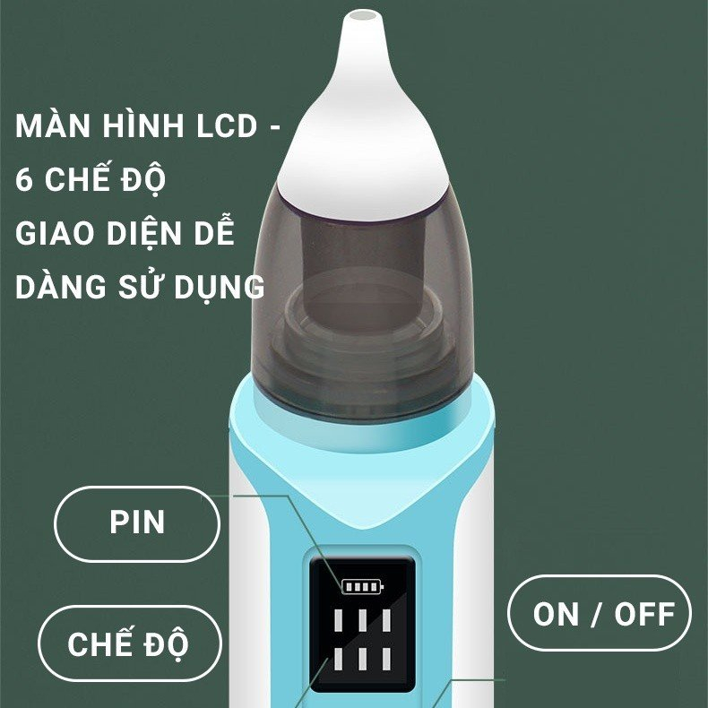 Máy Hút Mũi Cho Bé BabyMix - Dụng Cụ Hút Mũi Cho Bé An Toàn Không Đau - 6 Chế Độ Hút - Sạc Điện Bảo Hành 12 Tháng