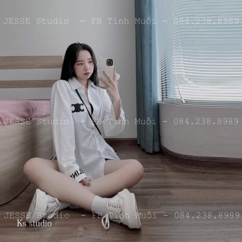 Áo sơ mi X chữ CEL in tay TTA865