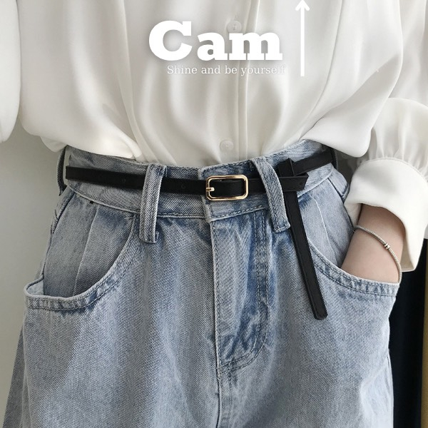 Thắt lưng nữ nhỏ mặt chữ nhật xíu mini 1CM Camcamvintage - Dây nịt thắt váy áo bản nhỏ Basic đơn giản M02