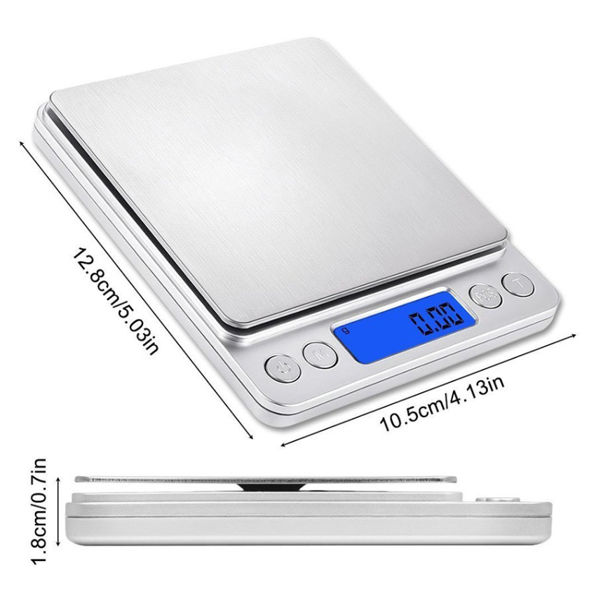 Cân tiểu ly điện tử nhà bếp mini I2000, độ chính xác cao định lượng 0.01g đến 3000g kèm 2 viên pin AAA,bảo hành 12 tháng