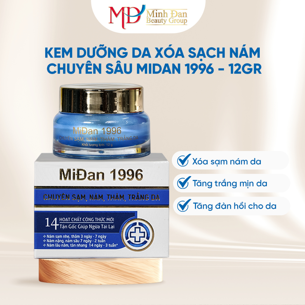 Kem dưỡng da xóa sạch nám chuyên sâu MIDAN 1996 - 12gr - Minh Đan Beauty Group [Chuyên Sạm, Nám, Thâm, Trắng da]