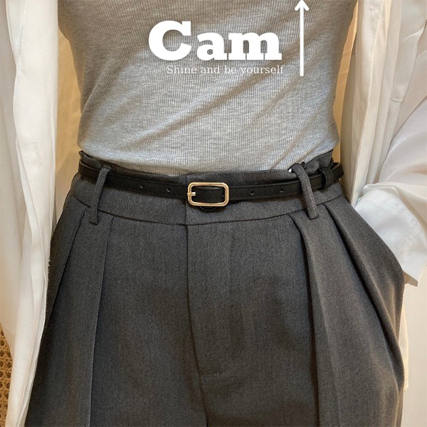 Thắt lưng nữ nhỏ xíu mini mặt chữ nhật 1CM Camcamvintage - Dây nịt thắt váy áo bản nhỏ Basic đơn giản M03