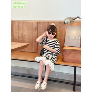 Đầm bé gái kẻ sọc gấu dâu cute