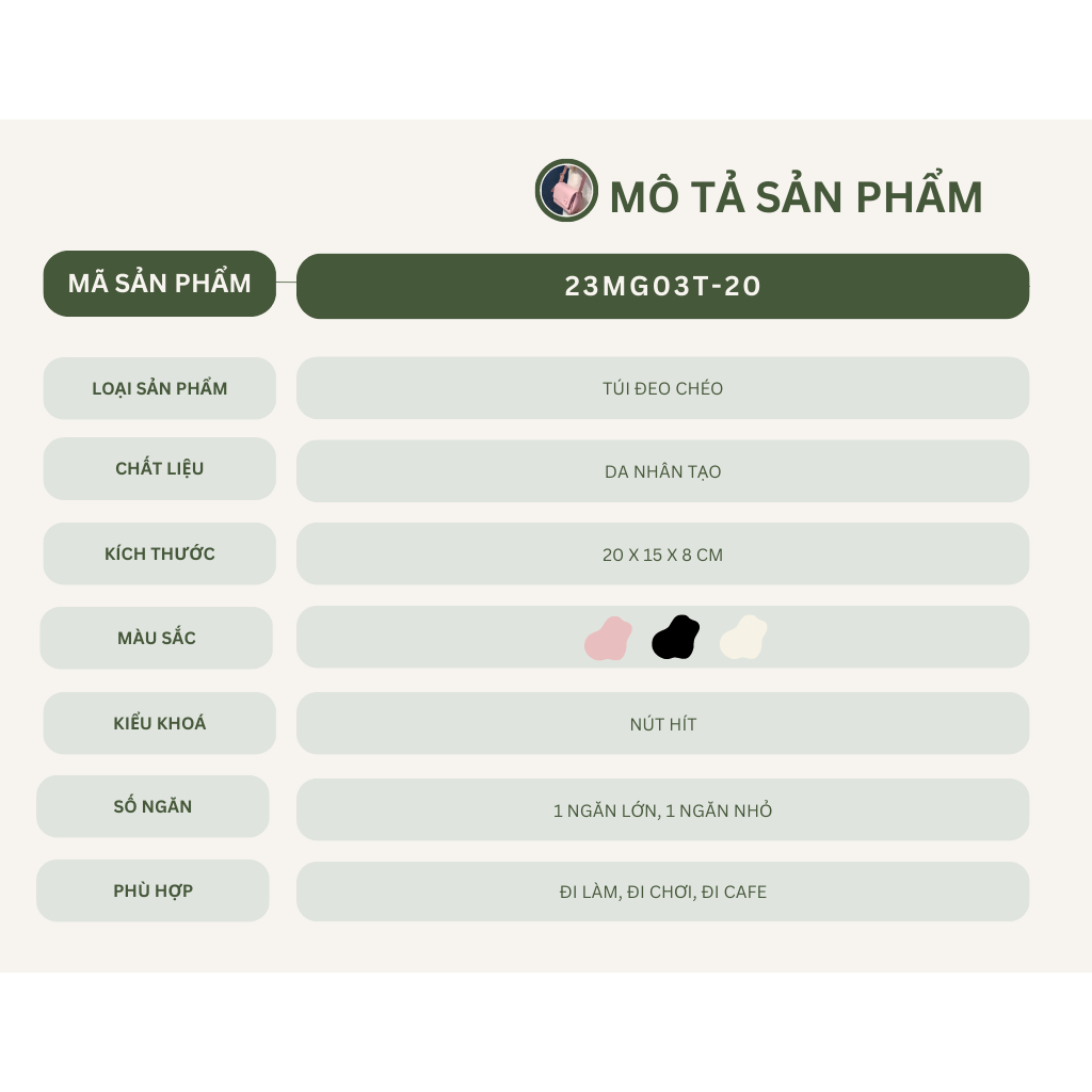 Túi xách đeo chéo nữ nắp gập da mềm 23MG03T-20