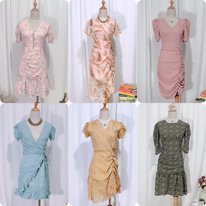 nhiều mẫu Váy đầm voan nhún hoa nhí xinh xắn vintage
