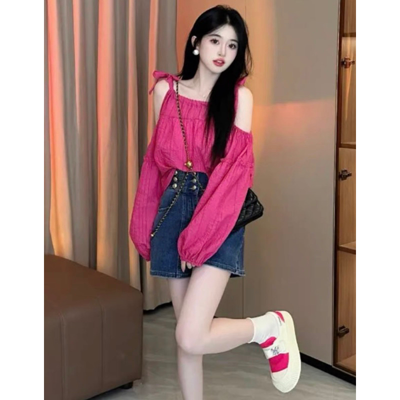 Áo xốp gân hở vai TTA866