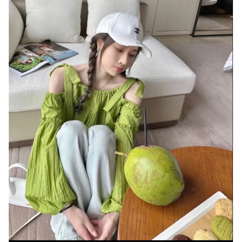 Áo xốp gân hở vai TTA866