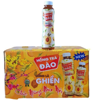 Thùng 24 chai Hồng trà đào uống là ghiền Nafoco chai 500ml