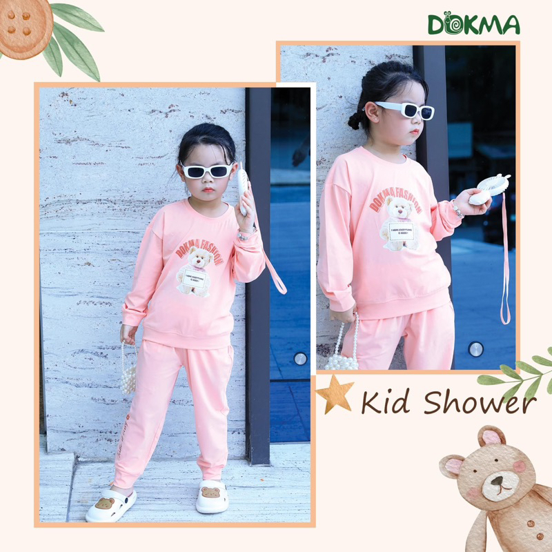 Bộ dài tay bé gái Dokma vải cotton mỏng DB1813 DB1658