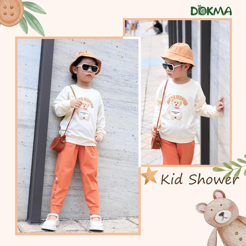 Bộ dài tay bé gái Dokma vải cotton mỏng DB1813 DB1658