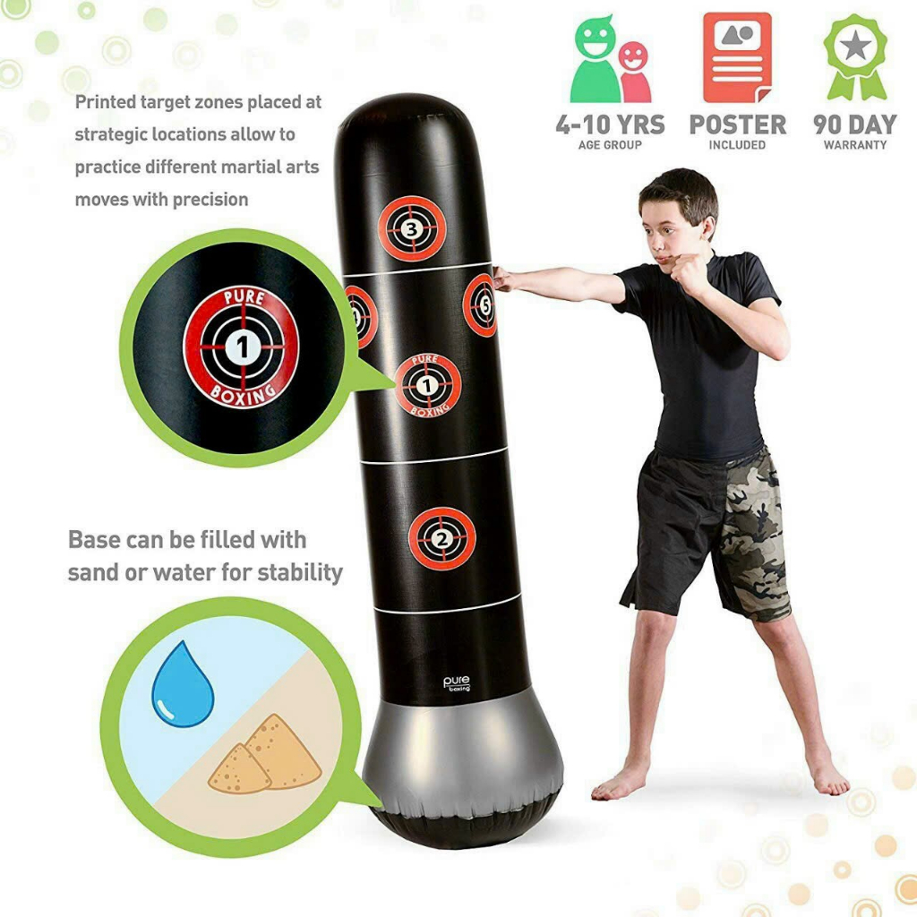 Bao trụ đấm bốc tự cân bằng 160cm đường kính 46cm tặng kèm bơm hơi  BINSOTRE766