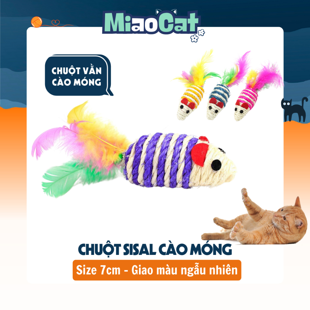 Đồ Chơi Chuột Sisal Nhiều Màu Sắc Cho Mèo DC2229 MIAOCAT