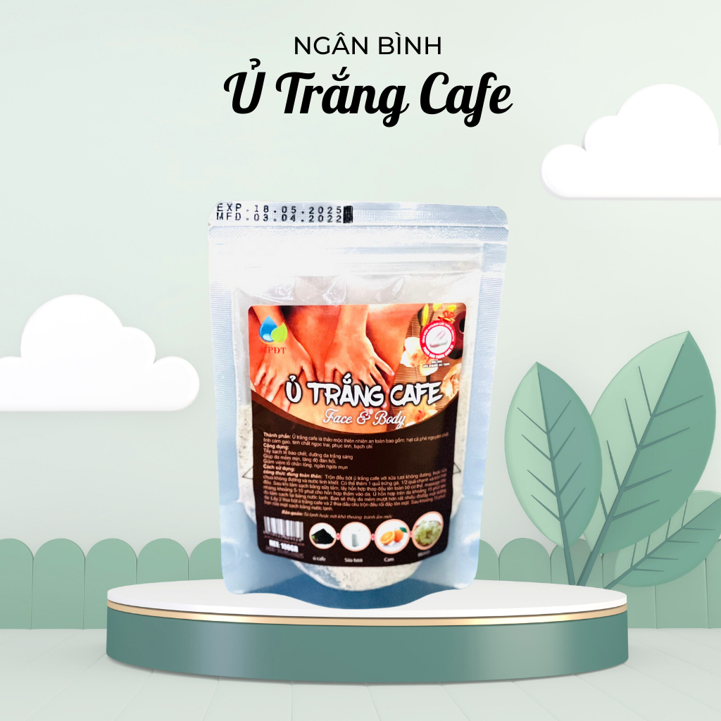 Ủ trắng cafe dưỡng da trắng sáng, làm mờ vết thâm hiệu quả 100gr