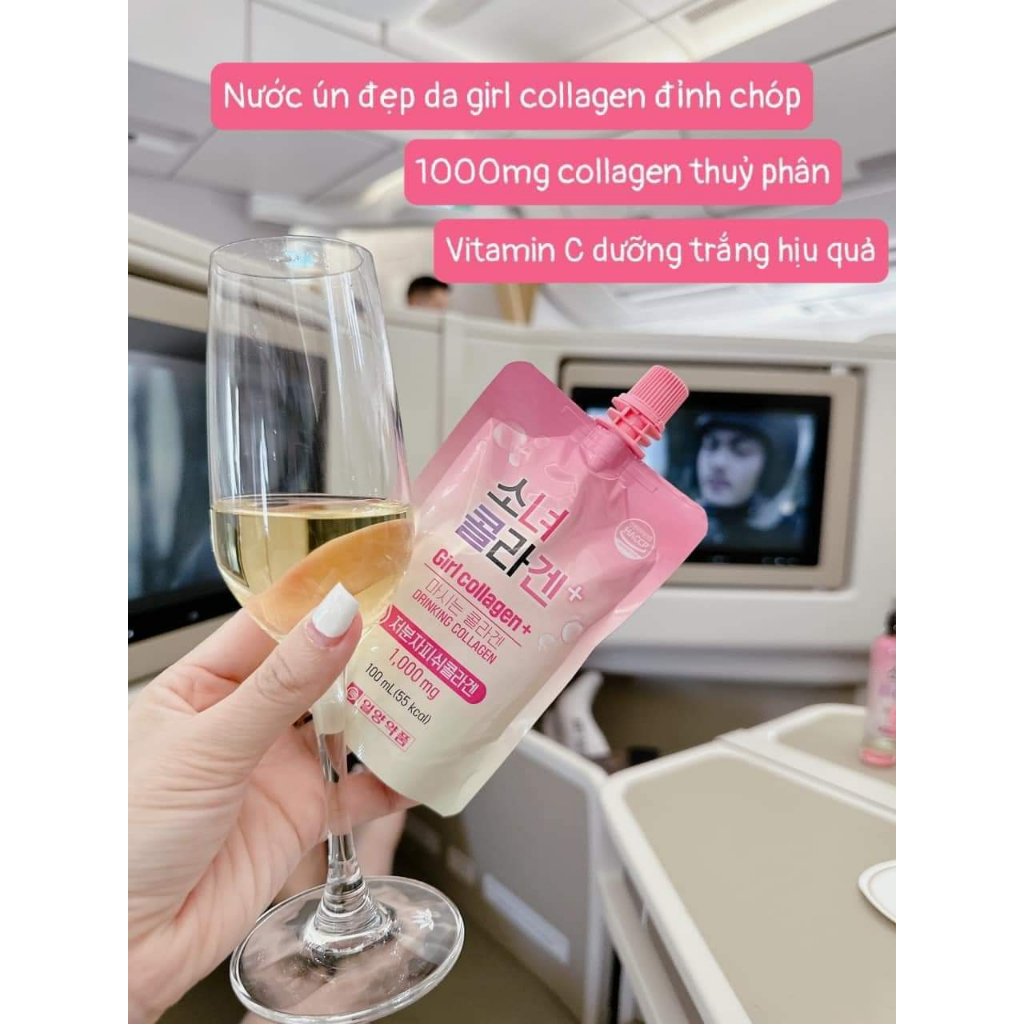 Nước Uống Bổ Sung Girl Collagen Hàn Quốc Hỗ Trợ Làm Đẹp Da, Ngăn Ngừa Lão Hóa Hộp 10 Túi x 100ml