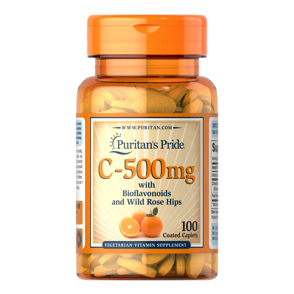 Viên uống vitamin c puritan's pride vitamin C-500mg with bioflavonoids and wild rose hips 100 viên Healthy care extaste